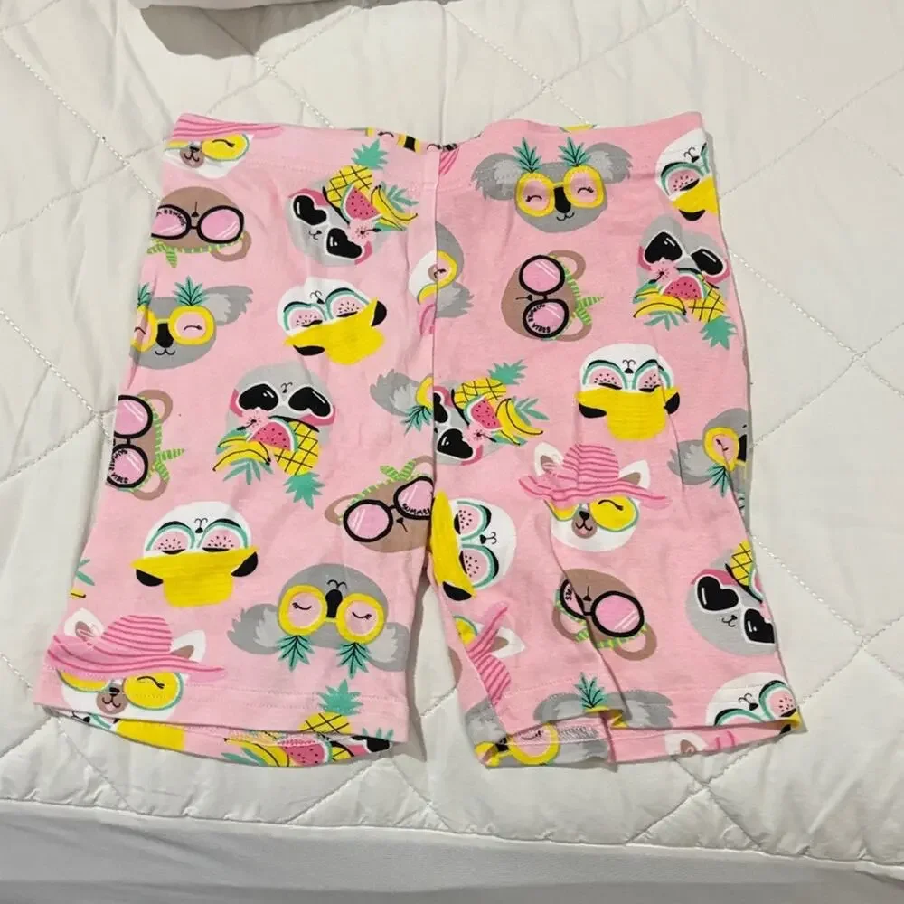 Children’s place 8 cotton Kids Pajamas Set - Pink and White short sleeve shorts